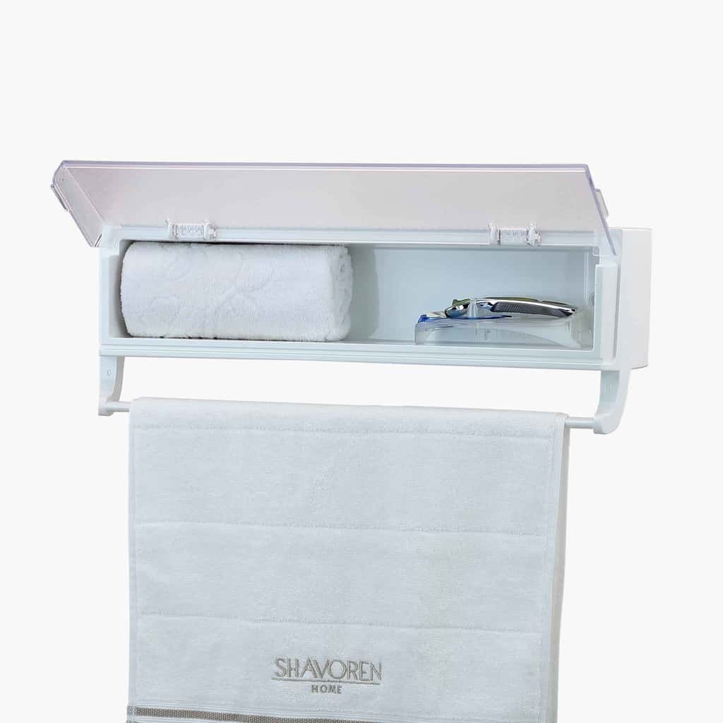 vitapure towel bar with storage accessories