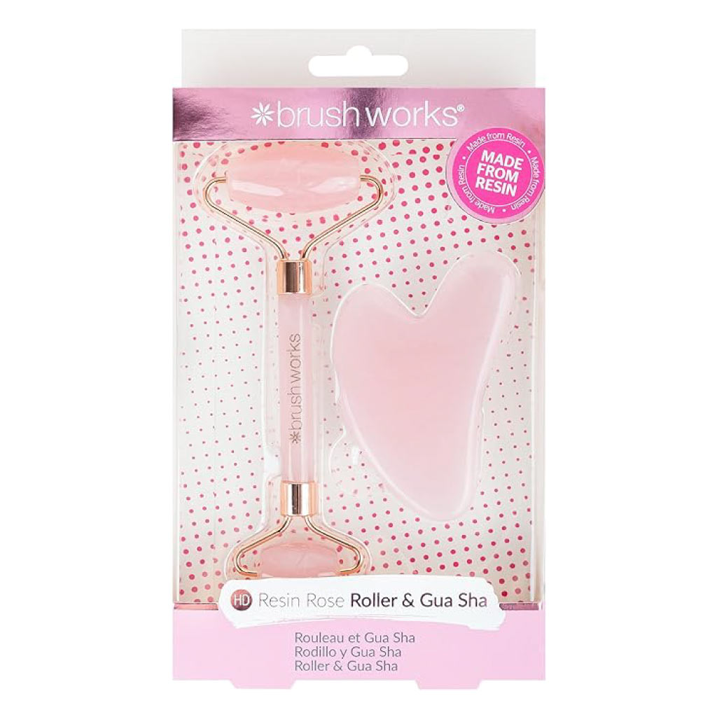 Brushworks Rose Resin Roller & Gua Sha