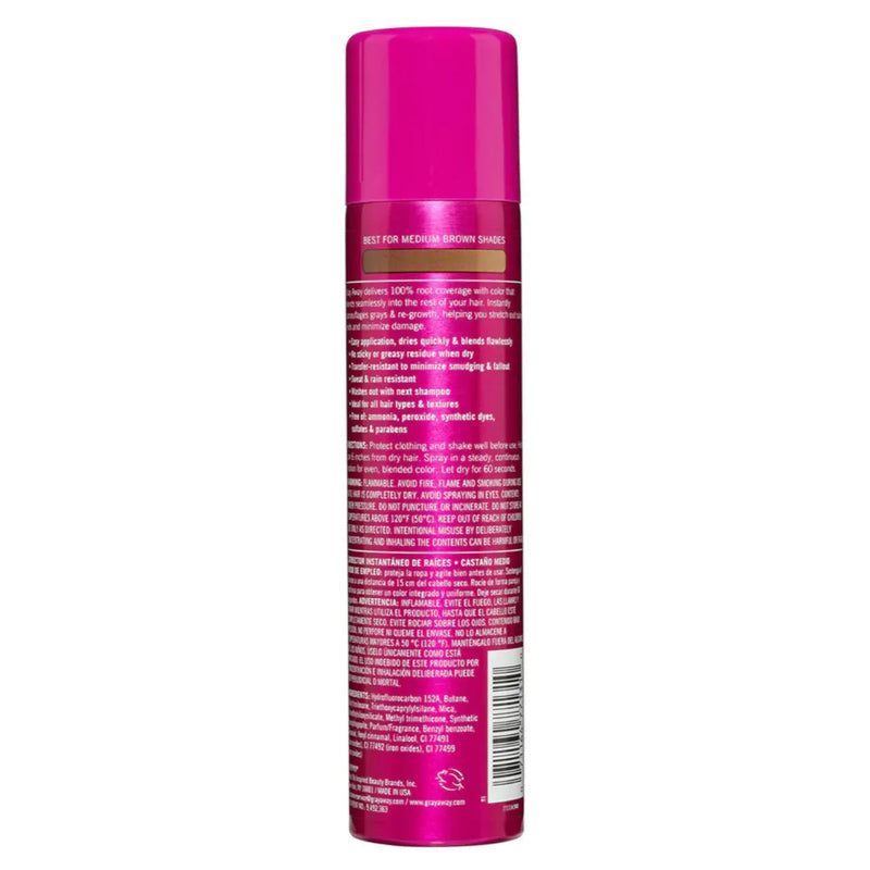 Gray Away Instant Root Cover Up Hair Spray Medium Brown 70.8g (2 pcs)