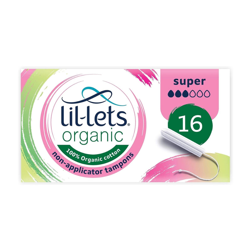 Lil-Lets Organic Non- Applicator Tampons Super 16's (2 pcs)