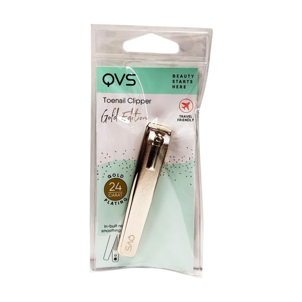 Qvs Toenail Clipper (Straight blades) Gold Plated (2 pcs)