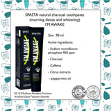 Spasta Natural Charcoal Toothpaste - Morning Detox And Whitening, 90 ml