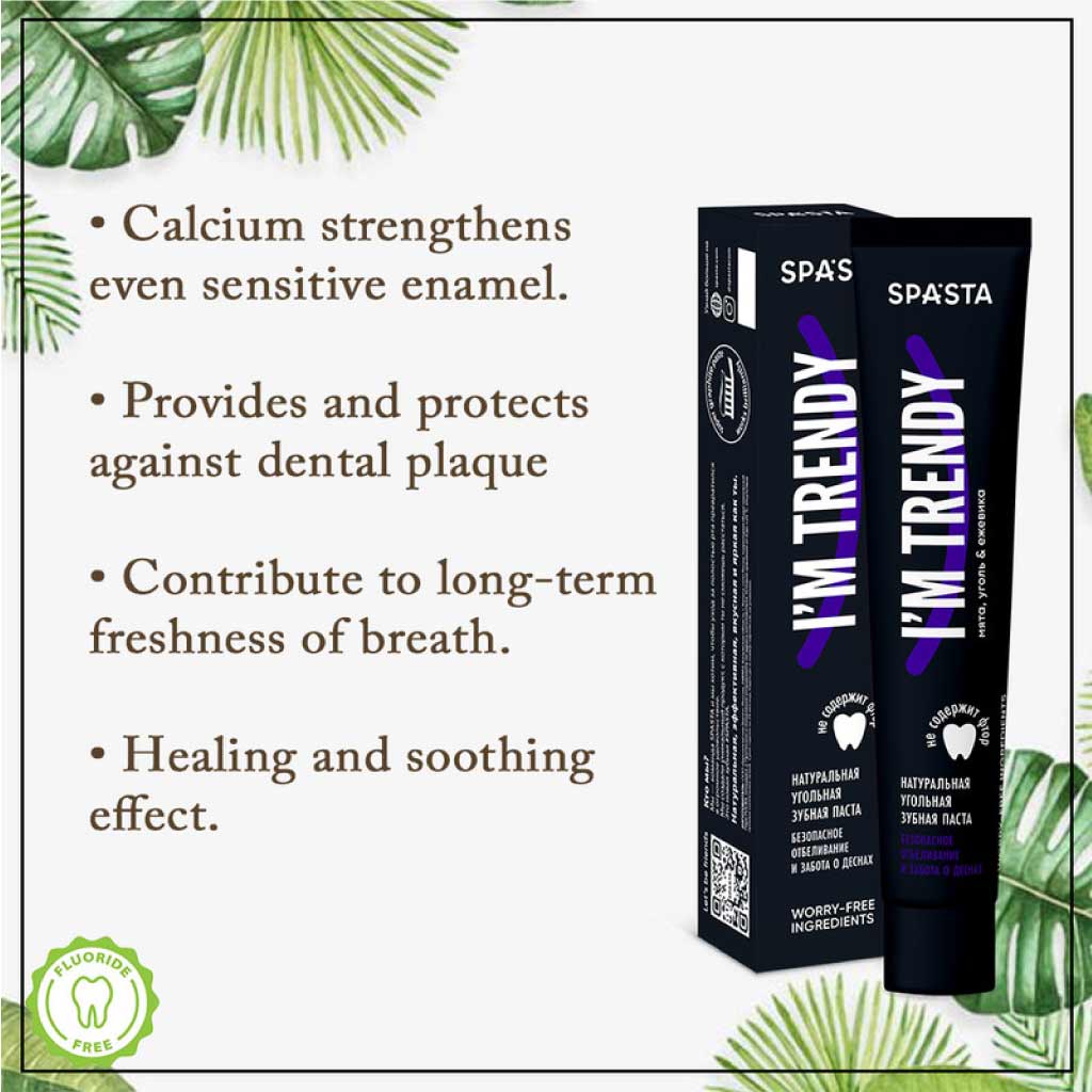 Spasta Natural Charcoal Toothpaste - Gentle Whitening & Gum Care, 90ml