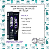 Spasta Natural Charcoal Toothpaste - Gentle Whitening & Gum Care, 90ml