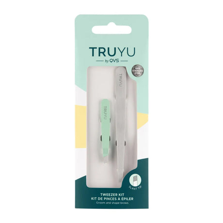 Truyu by QVS Slant Tip Tweezers (+ Micro Tweezer) (3 pcs)