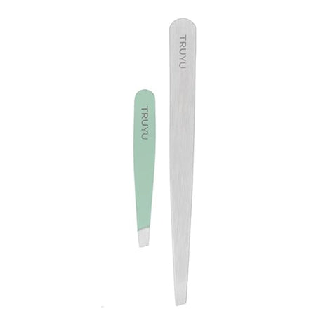 Truyu by QVS Slant Tip Tweezers (+ Micro Tweezer) (3 pcs)