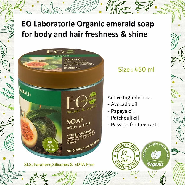 EO-Laboratorie-Organic-emerald-soap-for-body-and-hair-freshness-shine-opened