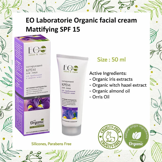 EO Laboratorie Organic facial cream Mattifying SPF 15