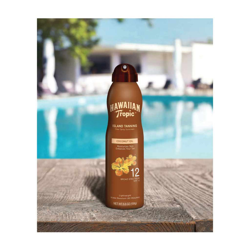 Hawaiian Tropic Tanning Dry Sunscreen Spray SPF12, 158ml