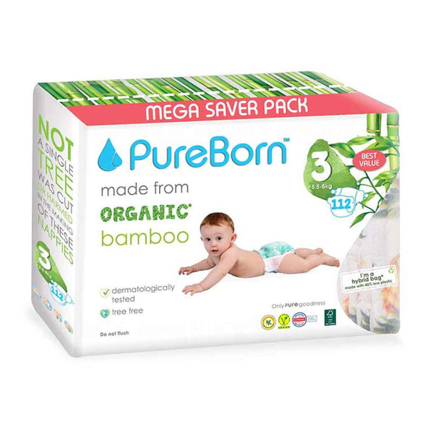 PureBorn-Size-3-value-packs-5.5-to-8-Kg-112-pcs---Tropic