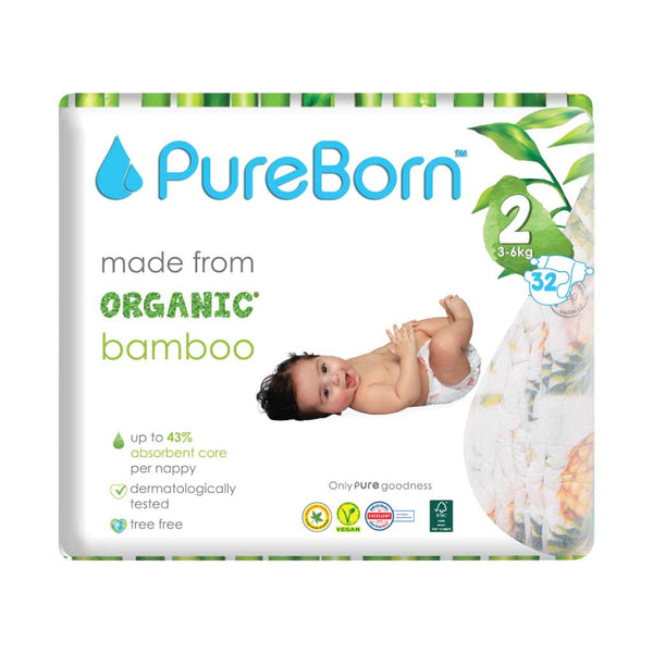 Pureborn---Single-Pack-Nappies-3-6kg-Size-2---32pcs---Pineapple...-2