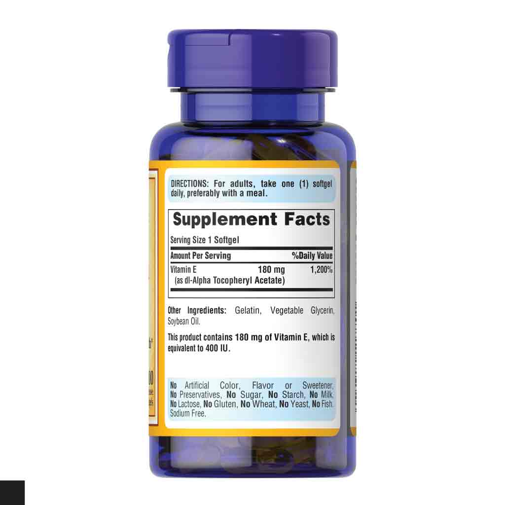 Puritan’s Pride Vitamin E-180mg (400 IU) Caps 100's