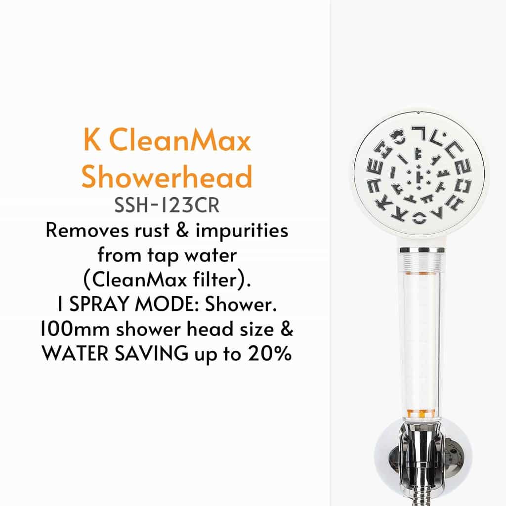 vitapure k rain cleanmax showerhead filter