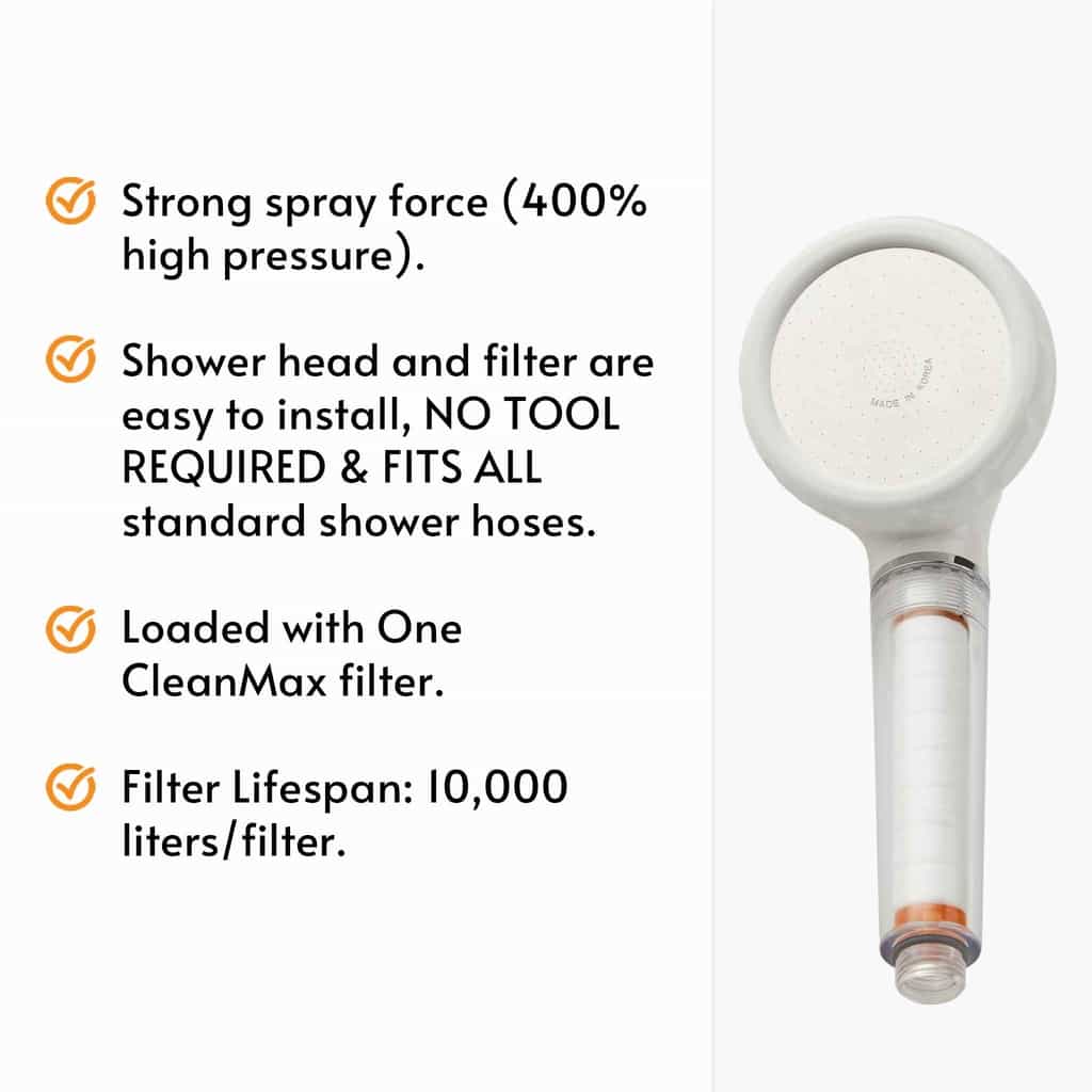 vitapure turbo rain cleanmax showerhead filter