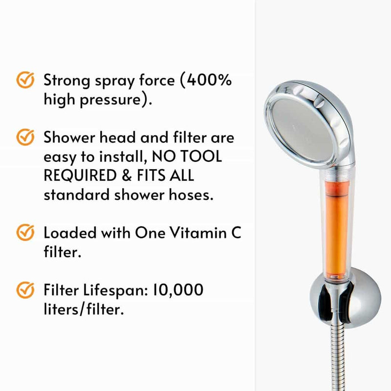 vitapure turbo rain vitamin c showerhead filter