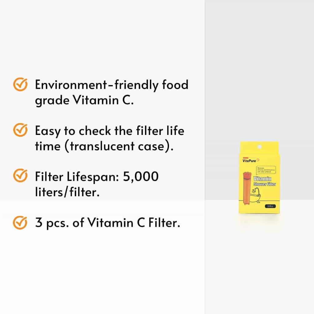 vitapure vitamin c filter 3pcs showerhead refill filter